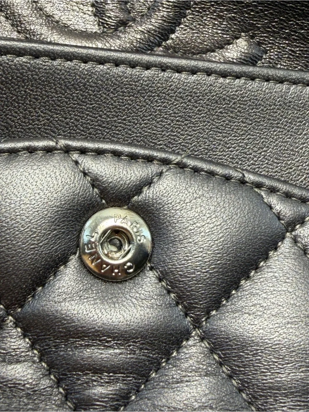 CHANEL Quilted Double Flap Shoulder Bag in Gray
